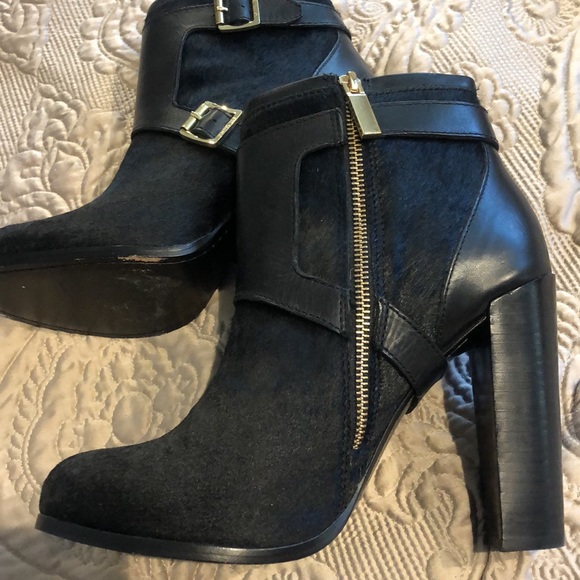 Rachel Zoe Hair Calf Leather Gorgeous Black Booties-Sz 8.5 - Picture 4 of 11